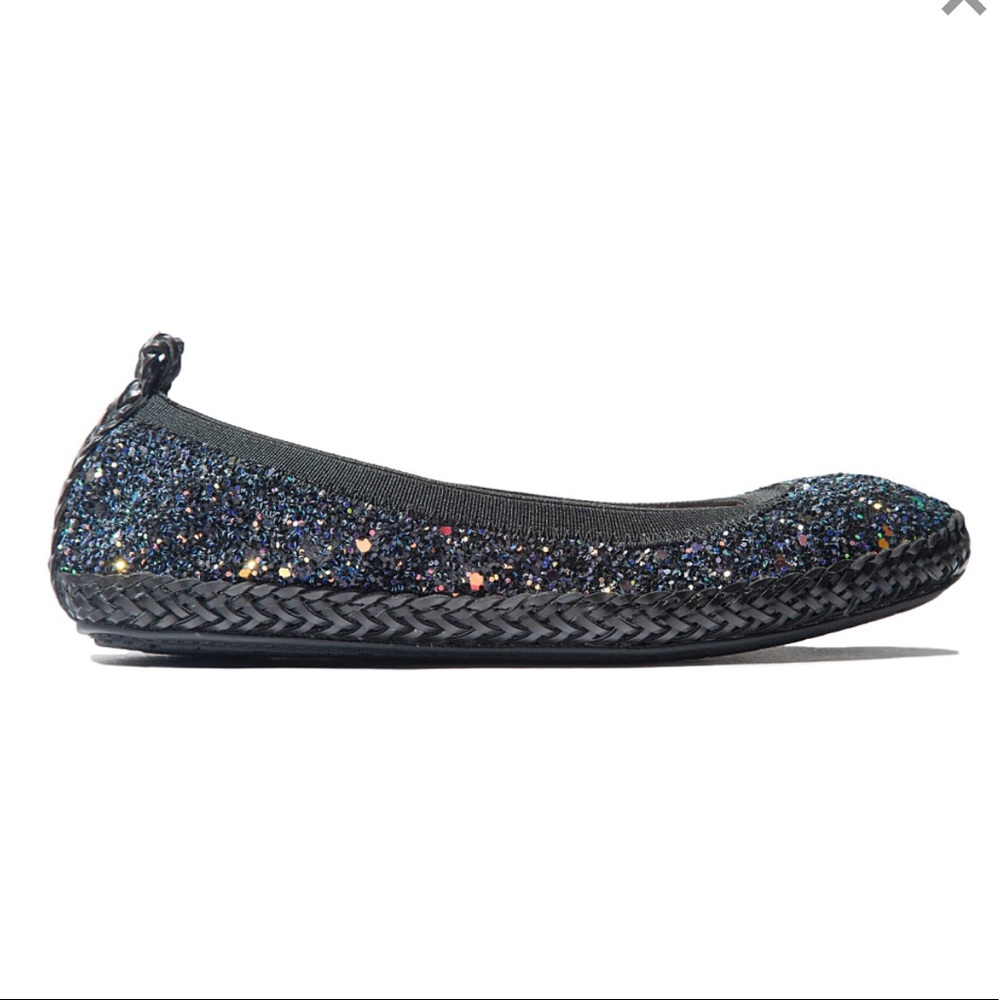 Yosi Samra ballet flats in dark glitter
